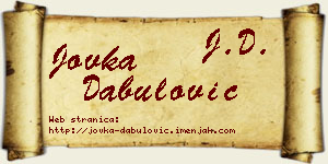 Jovka Dabulović vizit kartica
